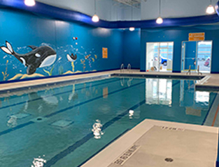 Indoor teaching pool at a swim school